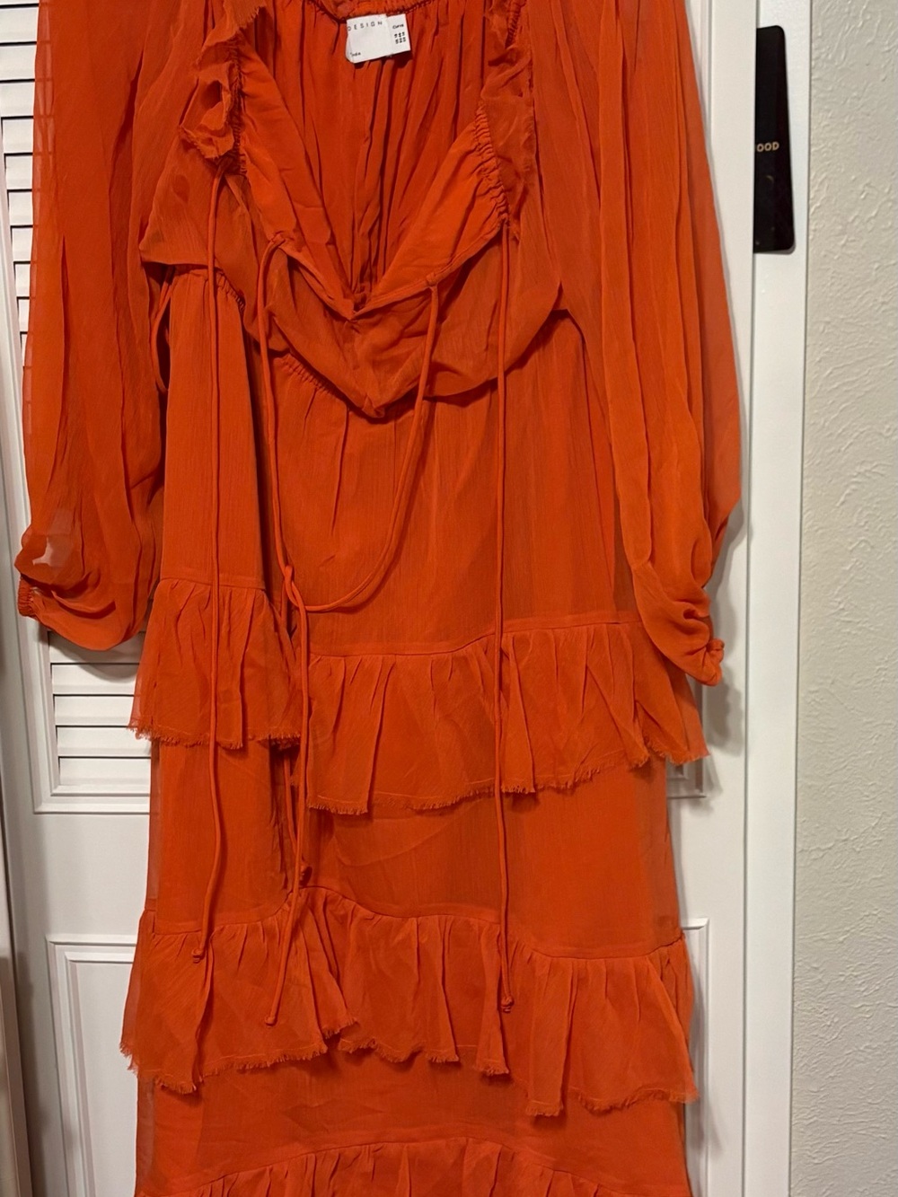 ASOS Curve Orange Ruffle Tiered Maxi Dress